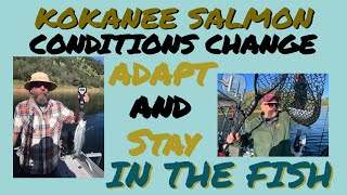 New Melones Kokanee update the fishing changes with the seasons. How to adjust to new conditions