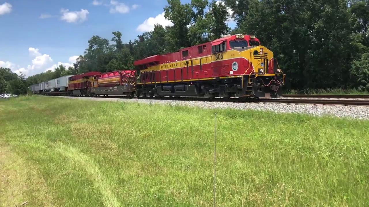 FEC Intermodal Freight Train Jacksonville, FL 4K 60FPS YouTube