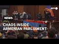 Chaos inside Armenian parliament as protesters denounce ceasefire | AFP