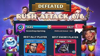 🧙‍♂️🔥 RUSH ATTACK 6/6! 7DU VS IRONCLAD NOMAD 🔥🧙‍♂️ Fighting against lot if Bernie tanks 😎