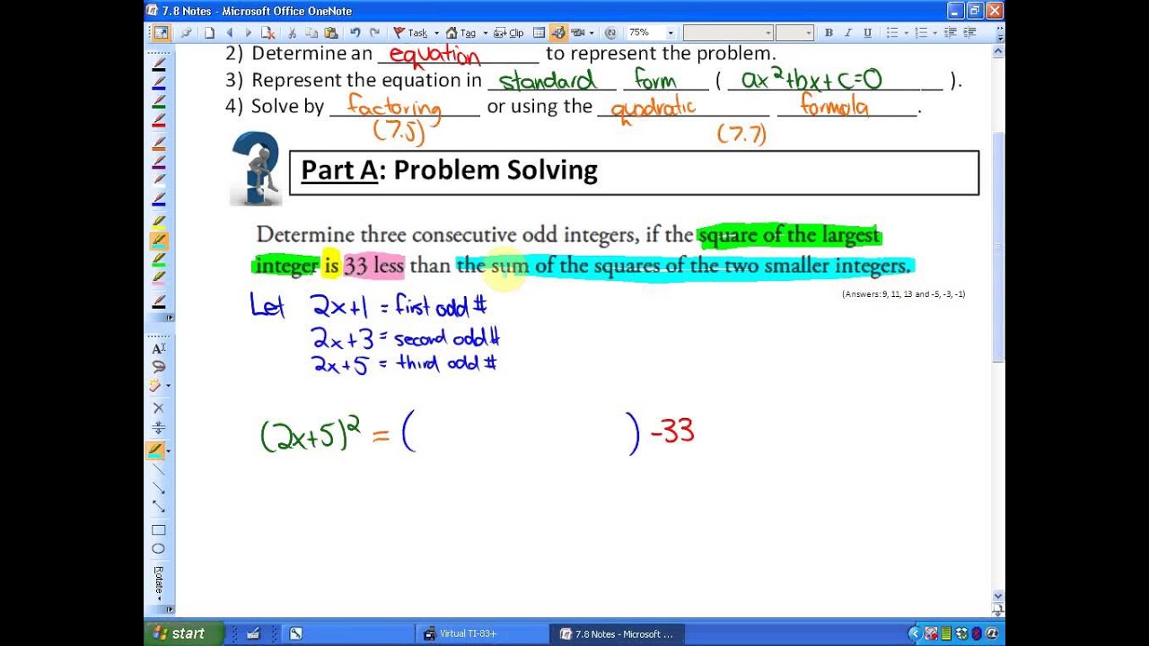 7.8 (Solving Problems Using Quadratic Models) - YouTube
