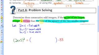 7.8 (Solving Problems Using Quadratic Models)