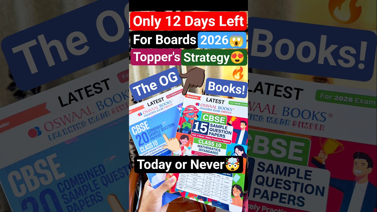 Only 12 Days Left for 2026 Boards☠️ | Toppers Strategy for Boards to score 95+ marks in 10 Days😍