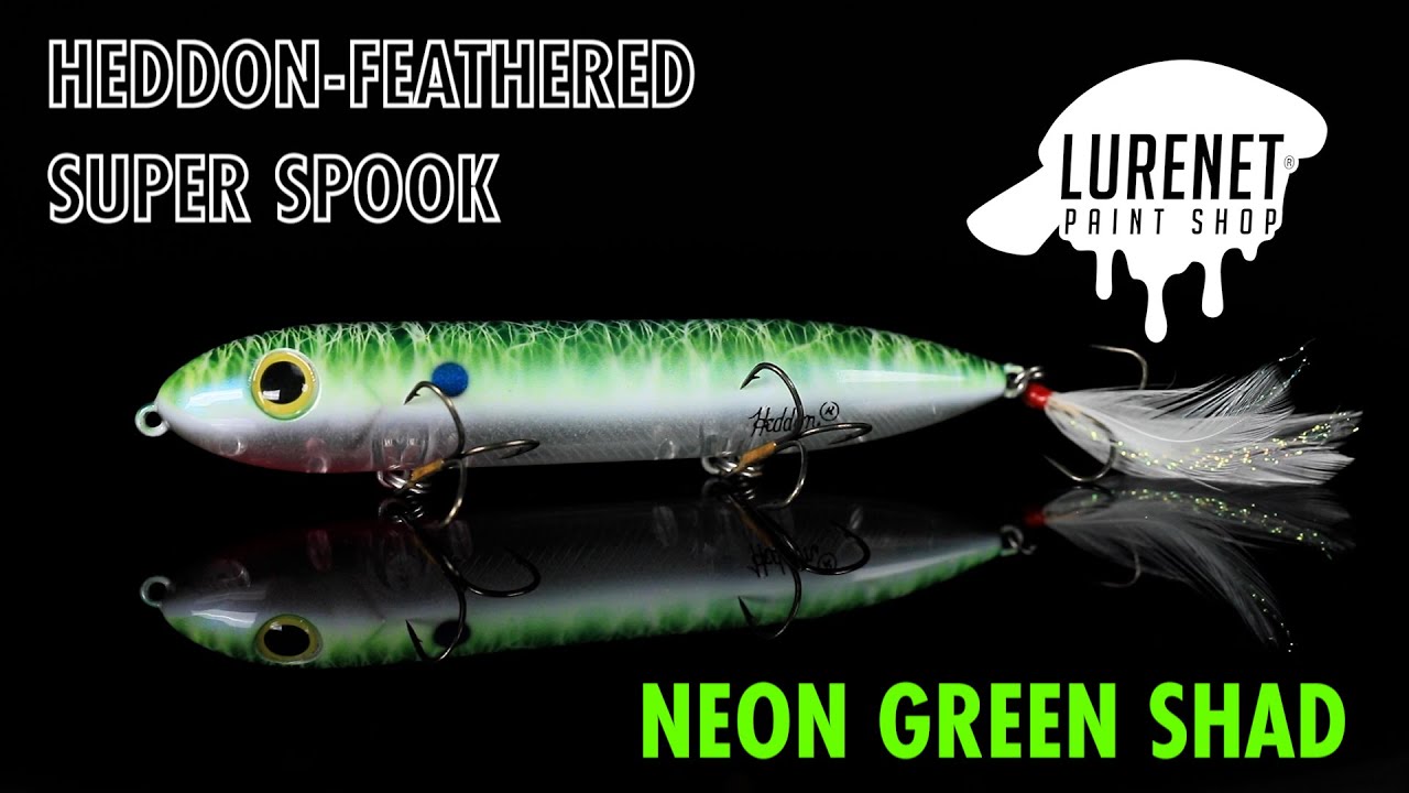 Heddon Feathered Super Spook Neon Green Shad Paint Shop