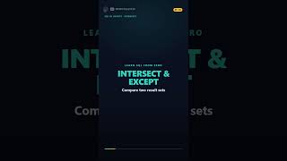 EP34   SQL INTERSECT and EXCEPT Explained