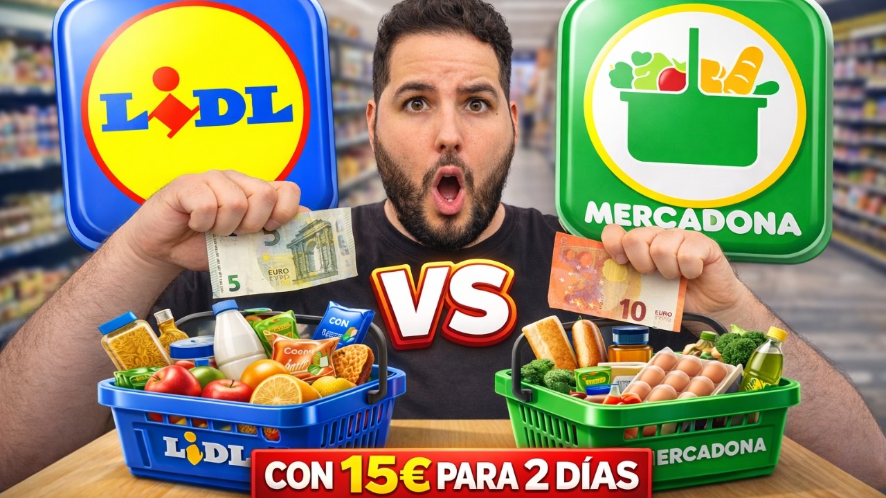 15 EUROS en Mercadona vs Lidl ¿Cuál es más barato? LA DIFERENCIA ES BESTIAL!