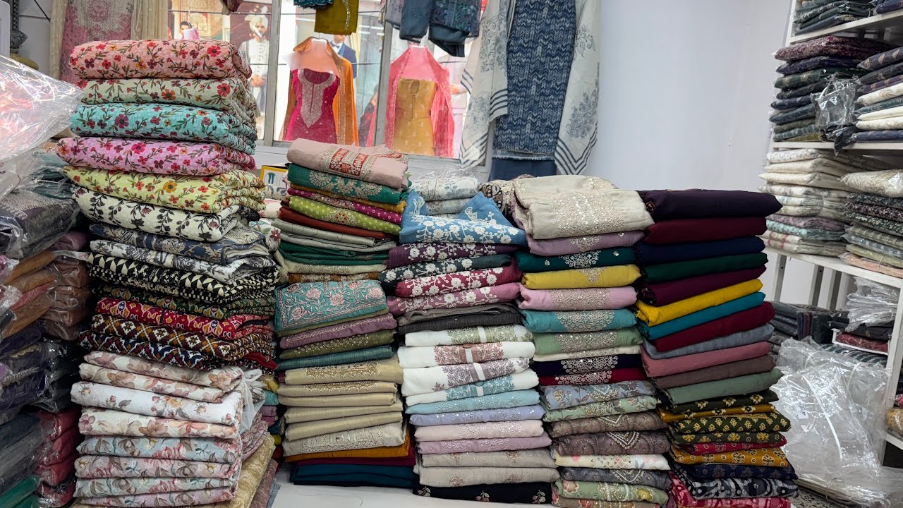 Chickpet Wholesale Unstitched Dress Materials | Best Salwar Fabrics with Single Piece Courier Avl