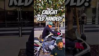 Guy gets caught trying to steal a motorcycle! Watch what happens next? #shorts #motorcycle #theif