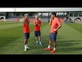 FC Barcelona training session: The trident, together again in training