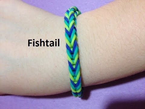 Come fare il bracciale Fishtail sulla arcobaleno Loom