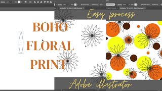 Boho Floral print adobe illustrator full tutorial