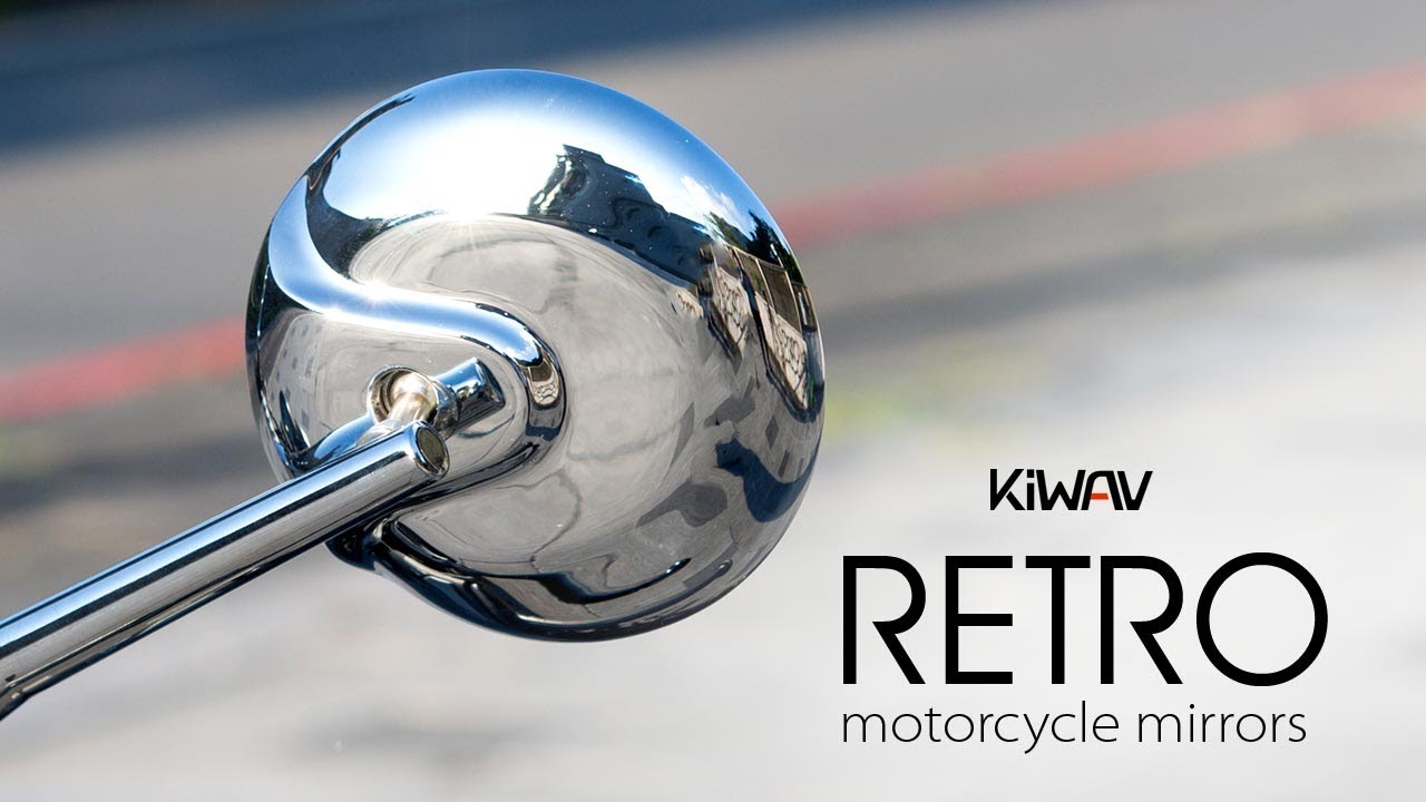 KiWAV motorcycle mirrors Retro chrome fit for M8, M10, BMW, Harley