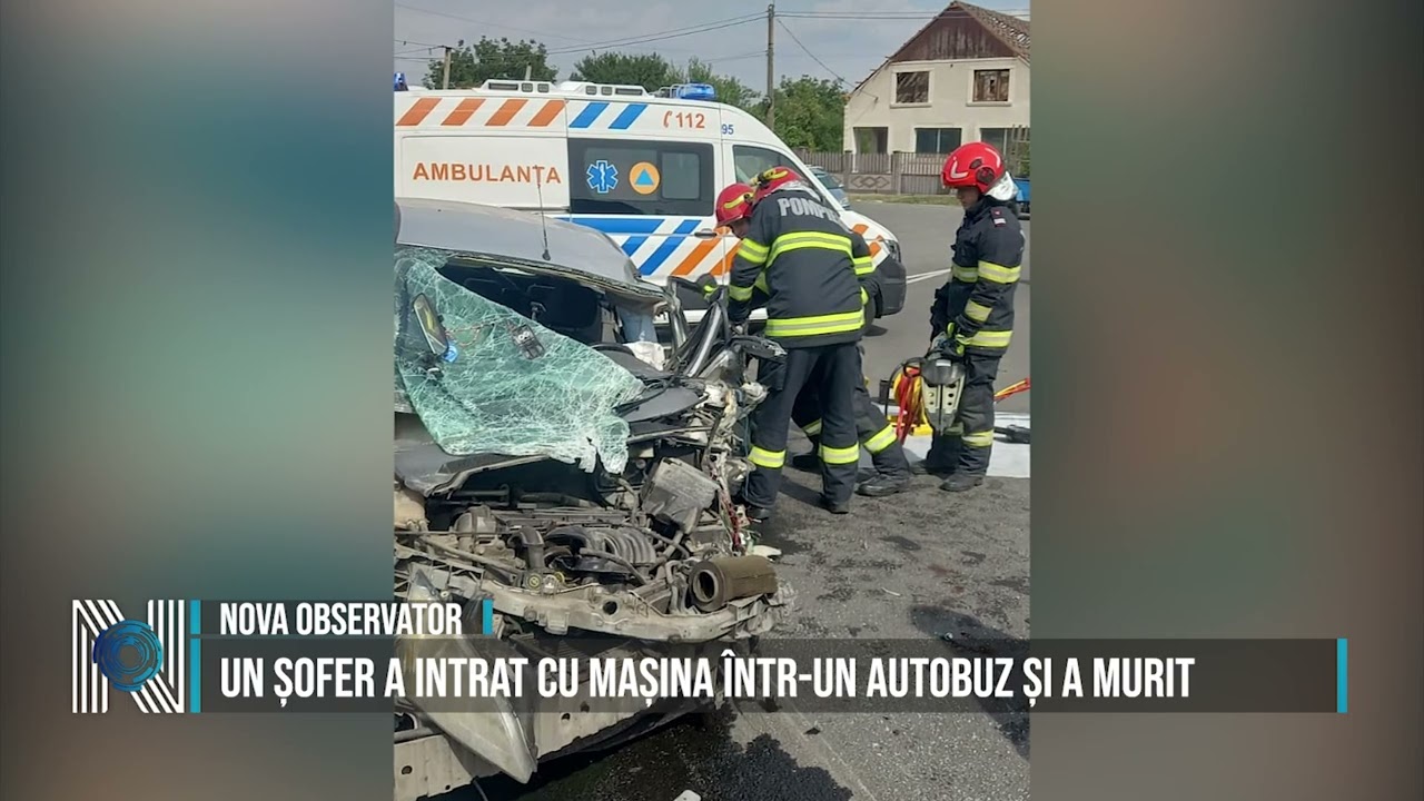 UN ȘOFER A INTRAT CU MAȘINA ÎNTR-UN AUTOBUZ ȘI A MURIT