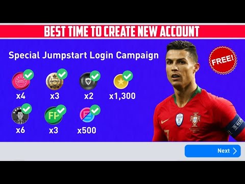 Epic Rewards Jump Start Login Bonus In Pes 2022 Mobile | Best Time To Start New Pes Account