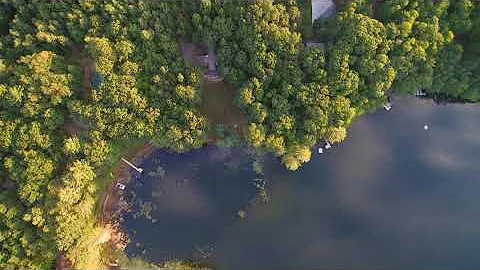 Drone footage of Lake Mildred in Rhinelander, Wisconsin