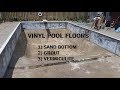 Floor options in a vinyl liner pool - sand, grout and vermiculite