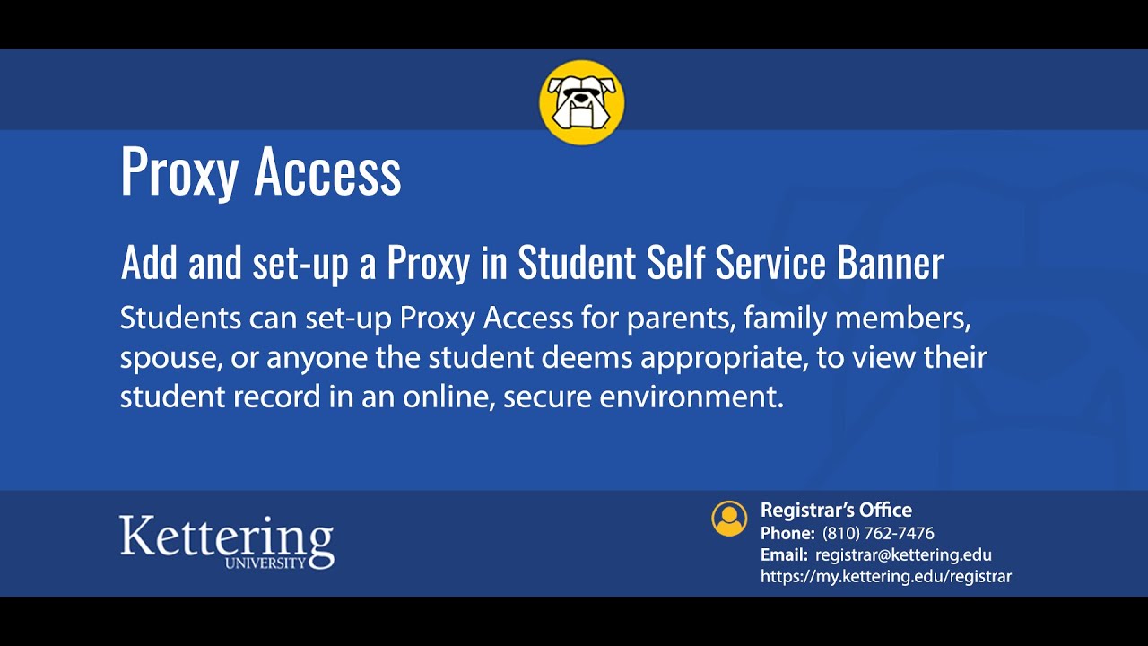 Student Self Service Banner - Proxy Access - YouTube