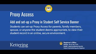 Student Self Service Banner - Proxy Access