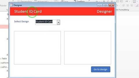 ID card designer form in access