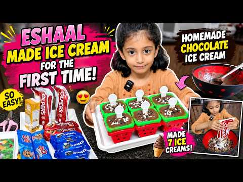 Eshaal Made Ice Cream for the First Time | Oreo and Chocolate Chip Ice Cream Recipe