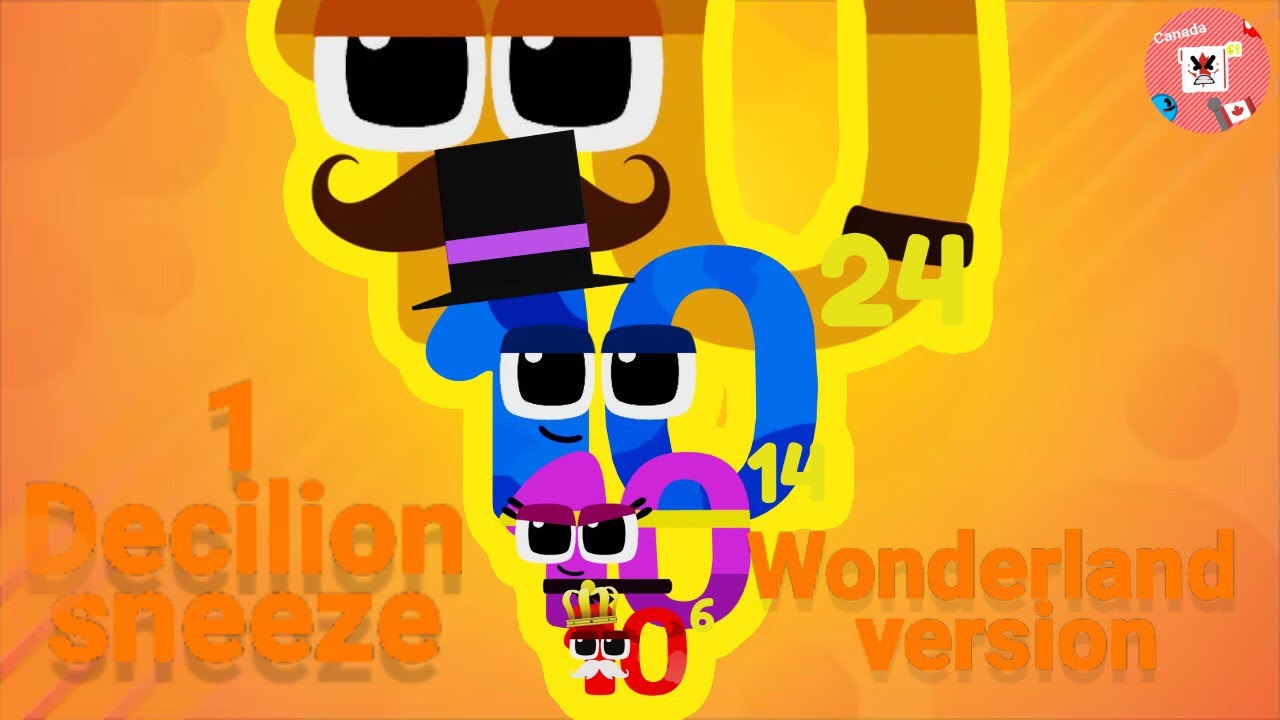 Numberblock 1 decilon sneeze but wonderland version | Big Numbers - YouTube