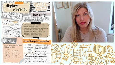 GCSE (Years 10 & 11) Maths Help - Algebra Section 1 Introduction