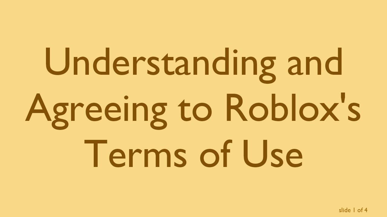 Understanding and Agreeing to Roblox's Terms of Use YouTube