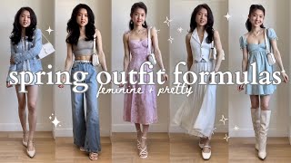 EASY OUTFIT FORMULAS SPRING 2024 🌷 10+ feminine & pretty outfit ideas (casual, dressy, activewear)