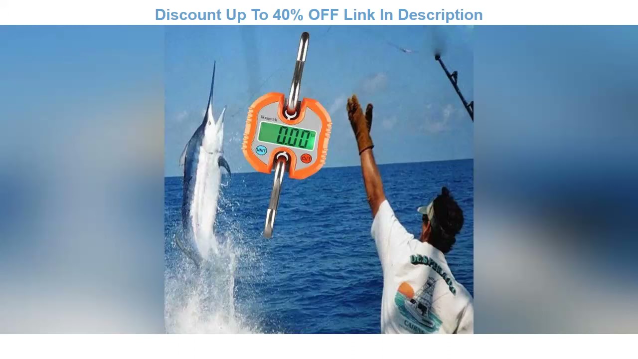 Best Deal Product Mougerk Digital Hanging Scales Portable Heavy Duty Crane Scale 150 kg 300 lb 2 AA