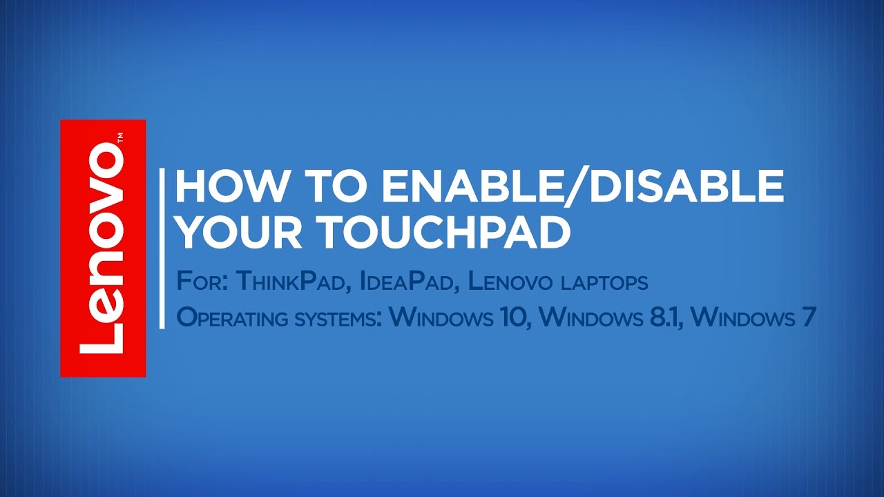 How To - Enable / Disable Your Touchpad - YouTube