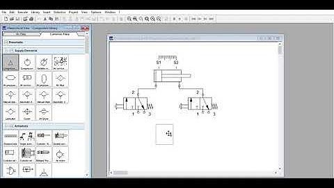 Basics - Controlling of double acting cylinder by two 3/2 Valve