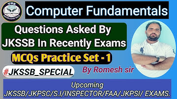 Lec.1|| Computer Fundamentals MCQs | Jkssb Previous year solved Questions | Jkssb upcoming exams.