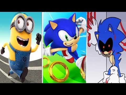 Despicable Me Minion Rush Vs Sonic Dash Vs Sonic Exe Happy Home By - shadow sonic survive sonicexe in area 51 roblox