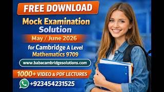 FREE Cambridge A Level Math 9709 Mock Exam Solutions (May/June 2026) | #Cambridge9709 #MayJune2026
