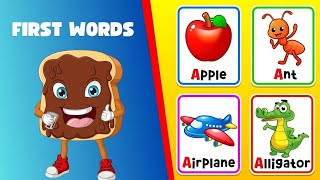 ABC Flashcards for Toddlers | Learn ABCD & First Words | ABCD Alphabets for Kids & Children's