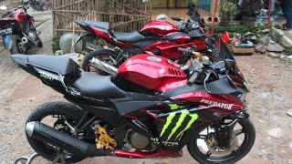 pemasangan 2 motor di 1 lokasi. new vixion dan old vixion.. modif R25 mix. custom by ade kosasih