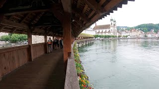 Switzerland-Wooden Bridge -Chapel bridge- Tour Luzern City #woodenbridgeluzern #luzernfamousbridge