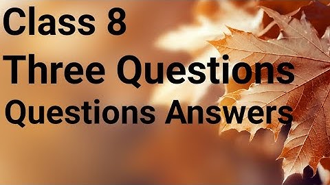 Class 8, Three Questions, (Questions Answers), #pseb #cbse