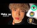 【】STOPのタイミングで止まった色に合わせてメイクやってみた!!🩶🖤💚#makeup