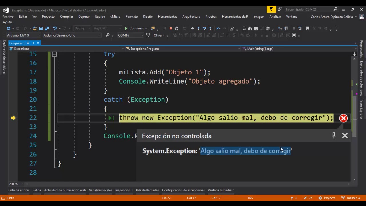 Excepciones Personalizadas en C# - YouTube