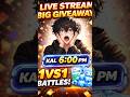 LIVE STREAM GIVEAWAY 🔥 | 1vs1 Battle 💥 Win ₹30 Diamonds 💎 | Kal 6PM!😊