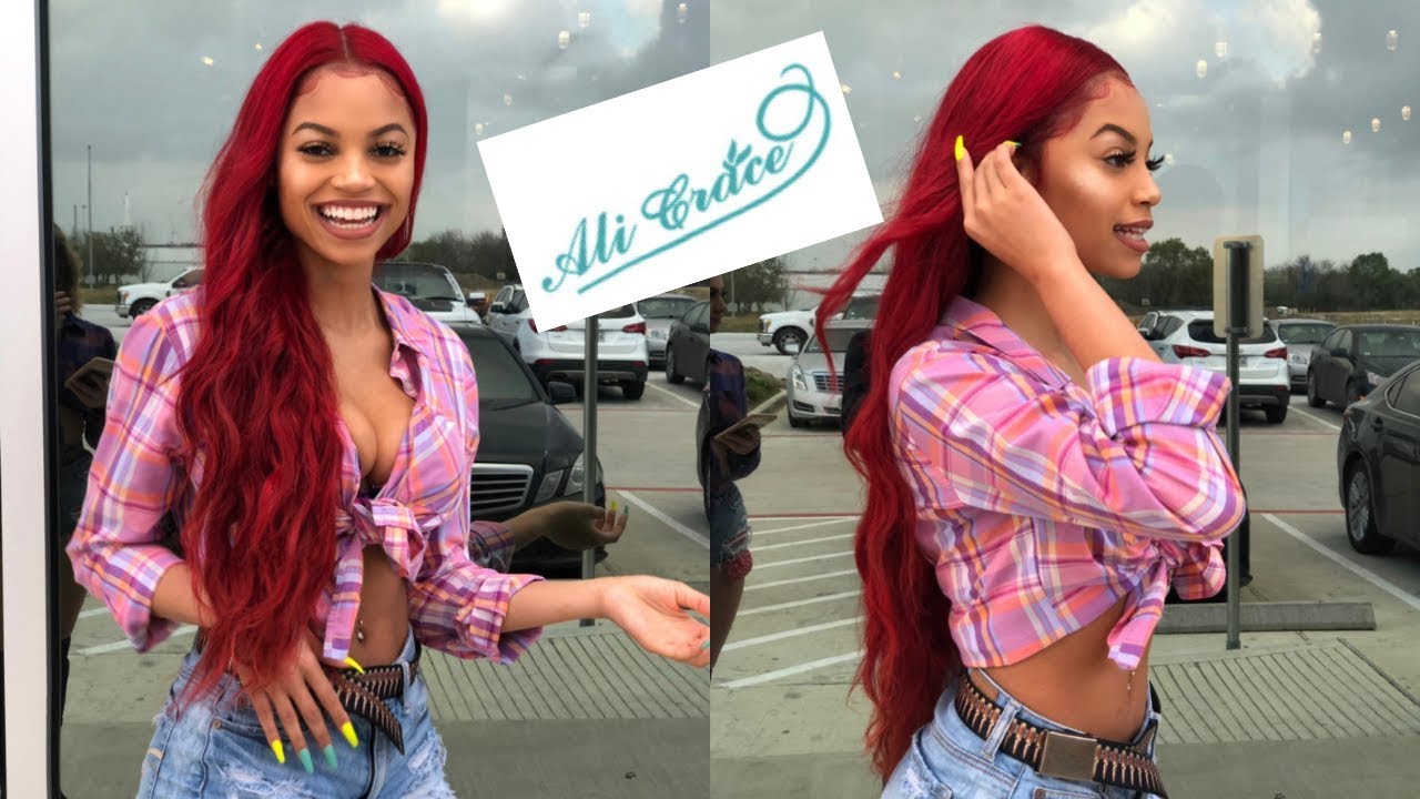 ALI GRACE HAIR REVIEW 26' Brazilian Dyed Red YouTube