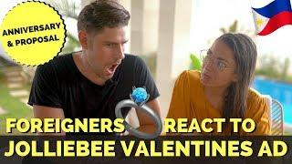 Foreigners react to JOLLIBEE VALENTINES AD  Anniversary & Proposal 2019