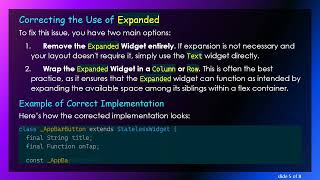 Solution to the Expanded Widget Error in Flutter: Understanding Widget Hierarchies