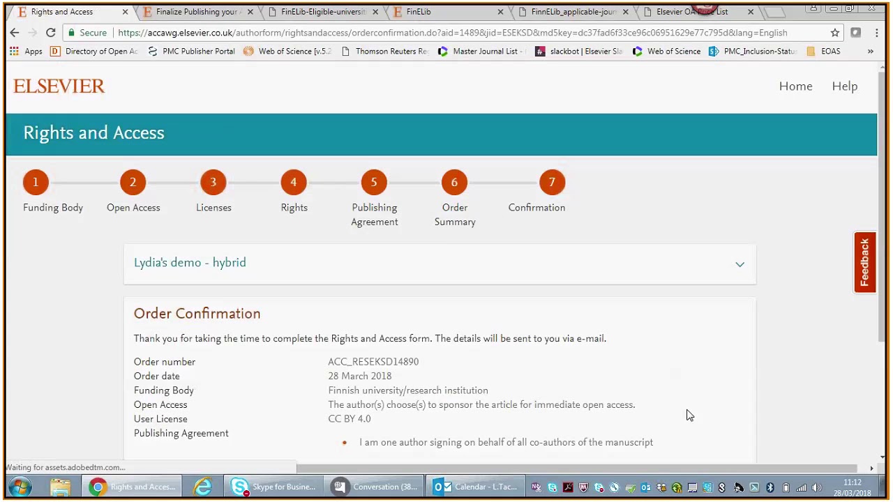 Author Demo - Elsevier OA publishing workflow | The National Library of Finland