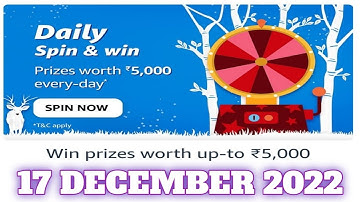 Amazon Funzone Daily Spin and Win Quiz Answers Today|16 December 2022 | Daily Quiz Time