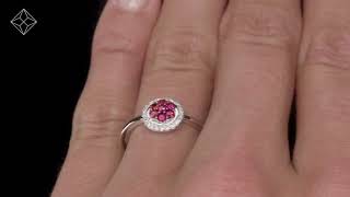 0.22ct Ruby and Diamond Ring in 9K White Gold - Stellato Collection - E5032