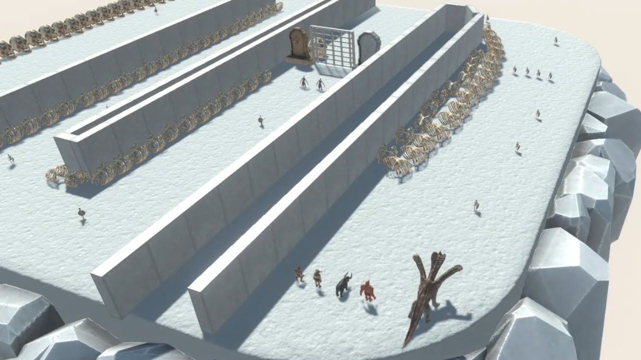 OBSTACLE COURSE battle against the snow DEMON Animal Revolt Battle Simulator