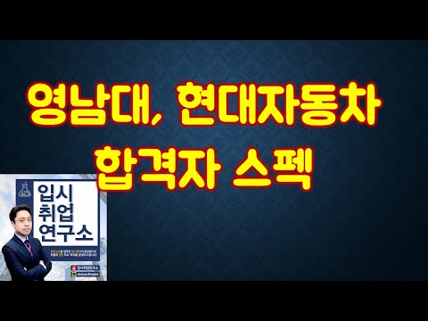 영남대 졸업자 현대차 합격자 스펙해설 