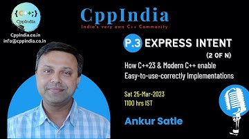 [CppIndia] P 3 Express Intent 2 of N by Ankur Satle
